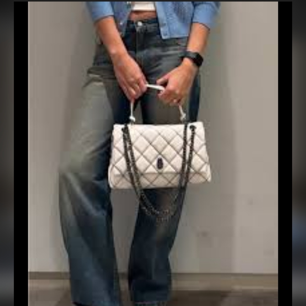 Authentic MARC JACOBS Dual Chain Quilted Leather Crossbody Shoulder Bag